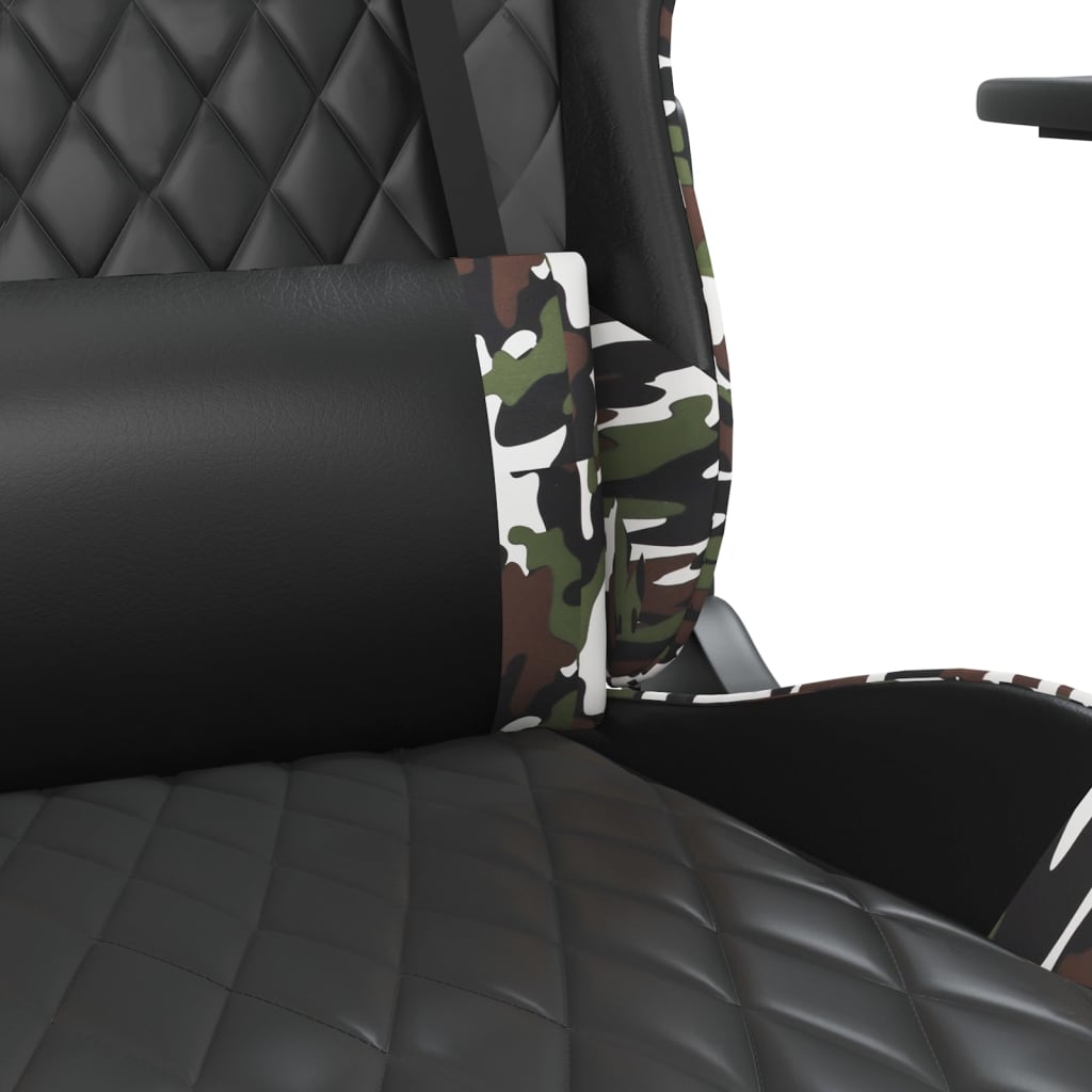 Chaise de jeu avec repose-pied Noir et camouflage Similicuir