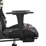 Chaise de jeu avec repose-pied Noir et camouflage Similicuir