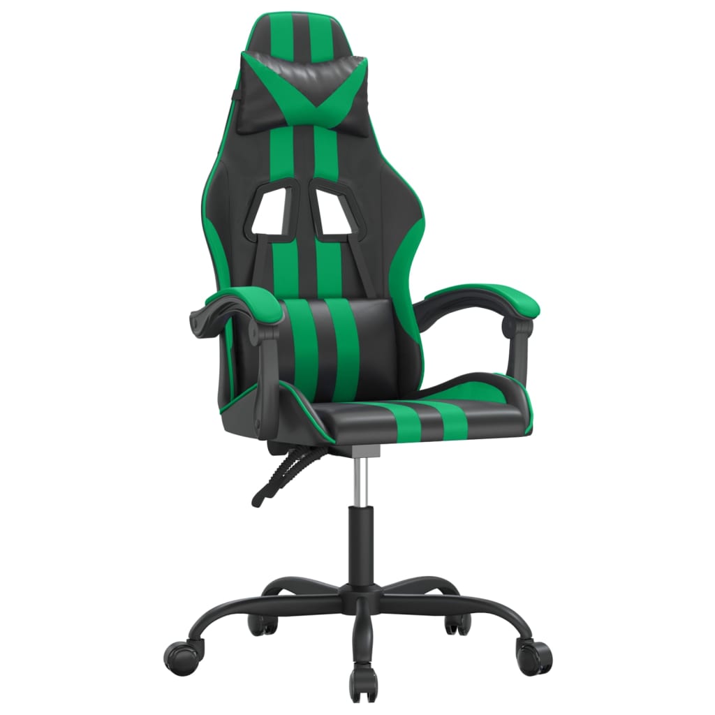 Chaise de jeu Noir et vert Similicuir