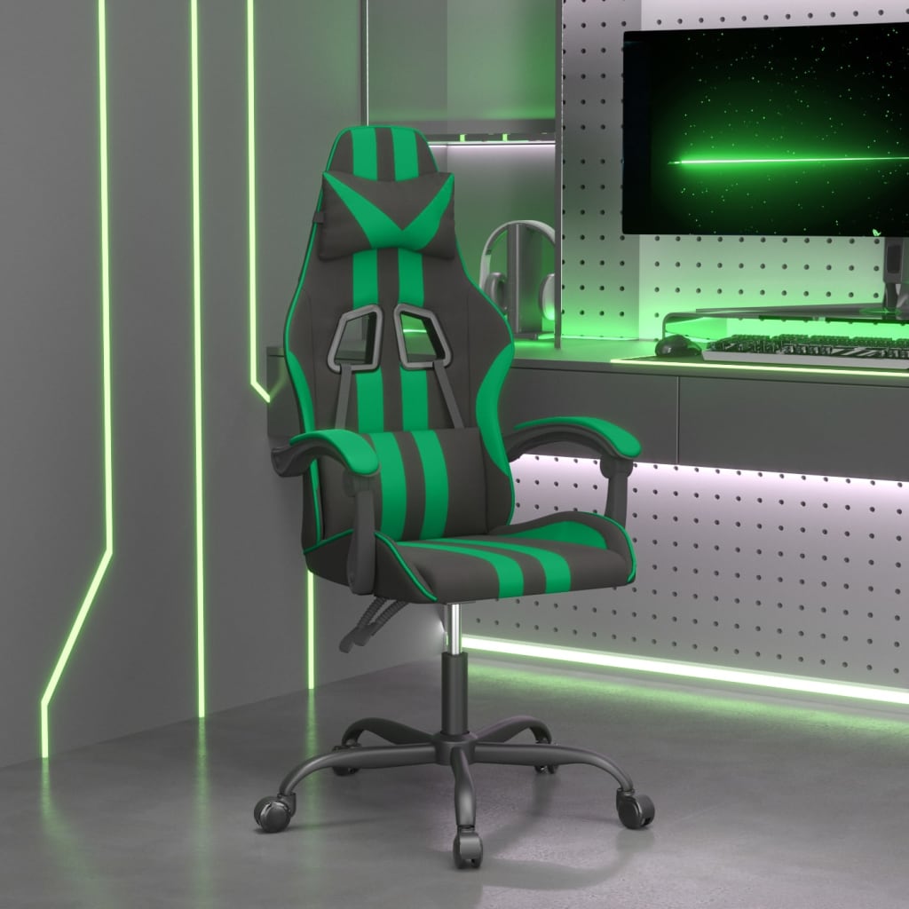 Chaise de jeu Noir et vert Similicuir