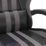 Chaise de jeu avec repose-pied Noir et gris Similicuir