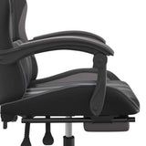 Chaise de jeu avec repose-pied Noir et gris Similicuir