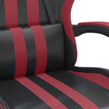 Chaise de jeu avec repose-pied Noir/rouge bordeaux Similicuir