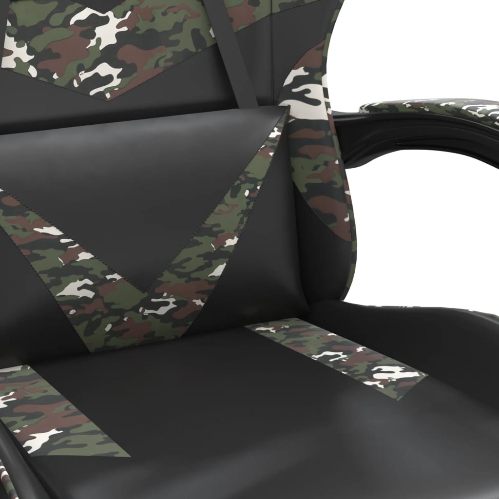 Chaise de jeu Noir et camouflage Similicuir