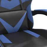 Chaise de jeu avec repose-pied Noir et bleu Similicuir