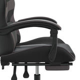 Chaise de jeu avec repose-pied Noir et gris Similicuir