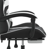 Chaise de jeu avec repose-pied Noir et blanc Similicuir