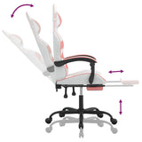 Chaise de jeu avec repose-pied Blanc et rose Similicuir