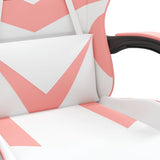 Chaise de jeu avec repose-pied Blanc et rose Similicuir