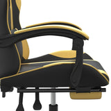 Chaise de jeu avec repose-pied Noir et doré Similicuir