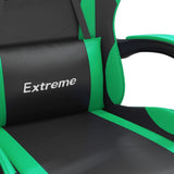 Chaise de jeu avec repose-pied Noir et vert Similicuir