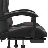 Chaise de jeu avec repose-pied Noir et gris Similicuir