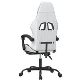 Chaise de jeu avec repose-pied Blanc et noir Similicuir