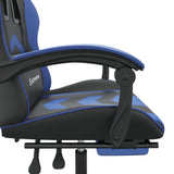 Chaise de jeu avec repose-pied Noir et bleu Similicuir