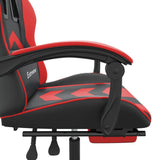 Chaise de jeu avec repose-pied Noir et rouge Similicuir