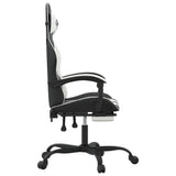 Chaise de jeu avec repose-pied Noir et blanc Similicuir