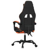 Chaise de jeu avec repose-pied Noir et orange Similicuir