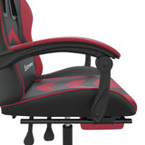 Chaise de jeu avec repose-pied Noir/rouge bordeaux Similicuir