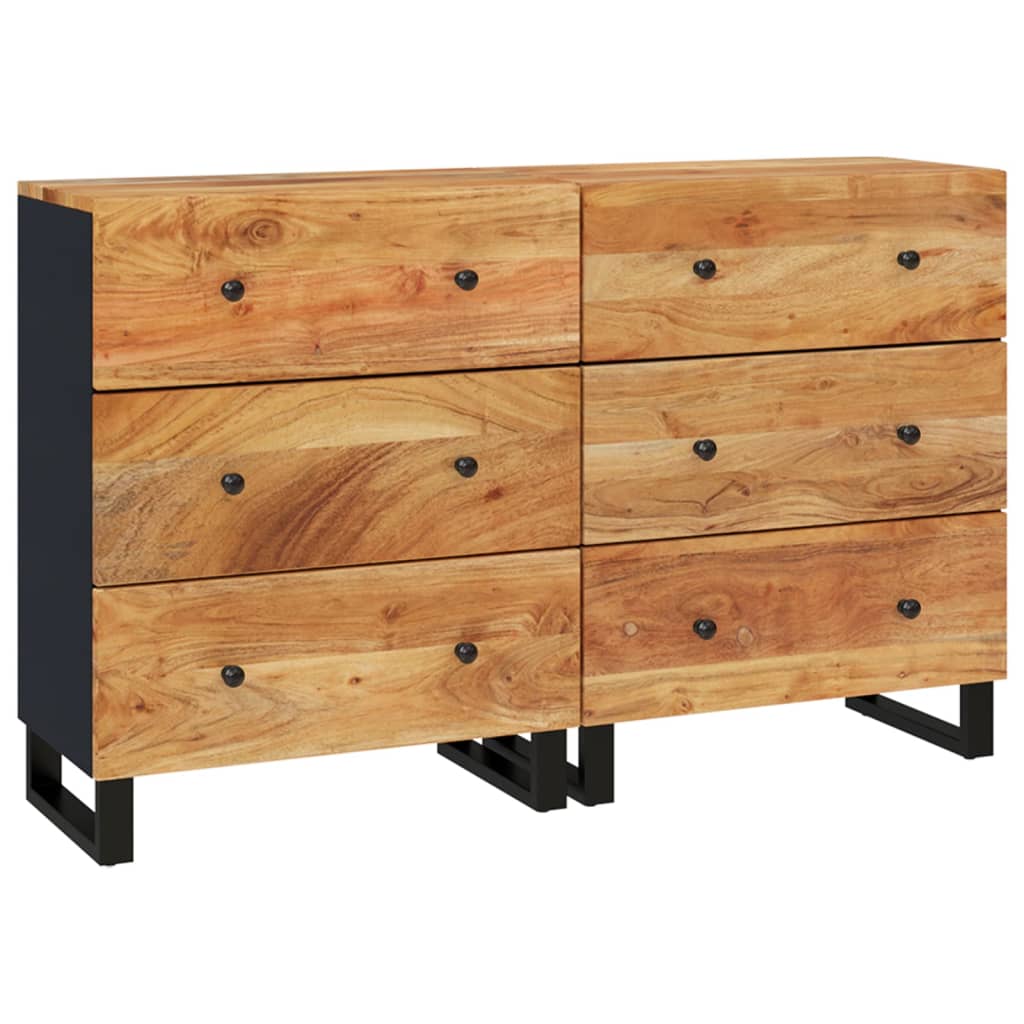 Buffets 2 pcs 60x33x75 cm bois massif d'acacia