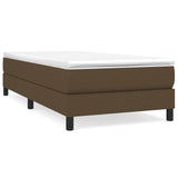 Cadre de lit sans matelas marron foncé 90x190 cm tissu