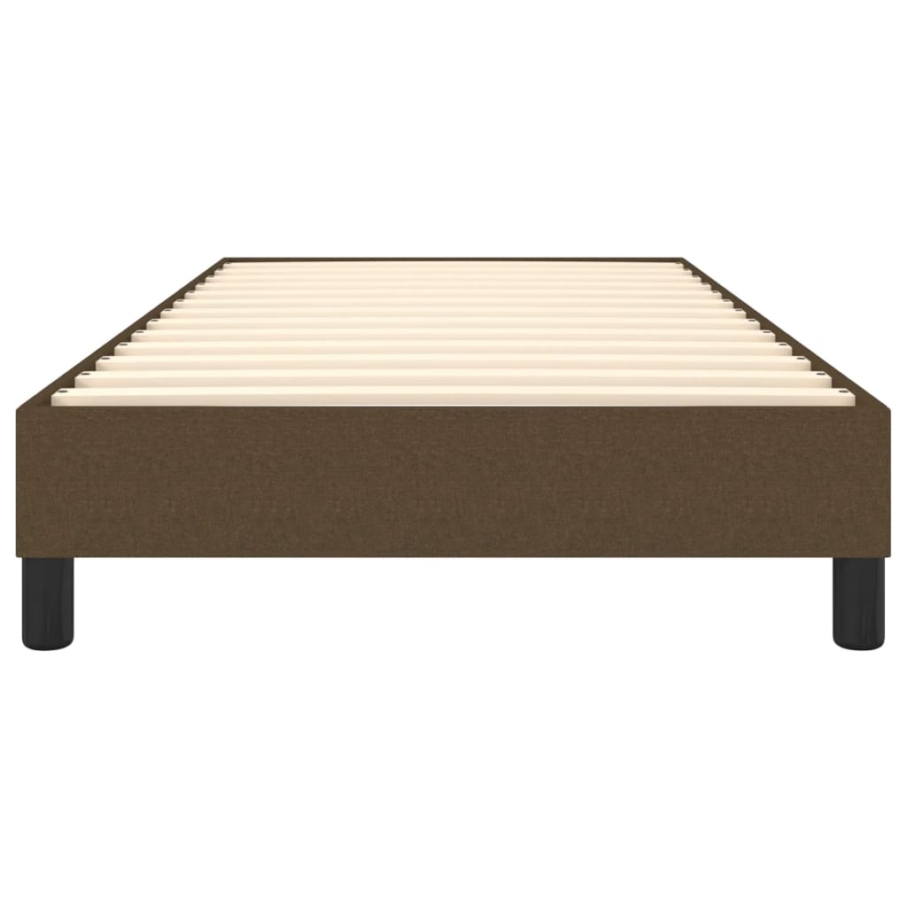 Cadre de lit sans matelas marron foncé 90x190 cm tissu