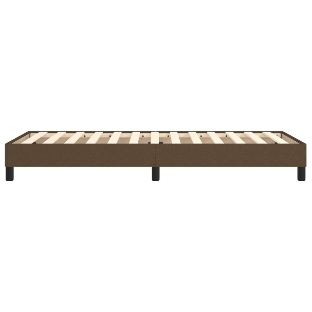 Cadre de lit sans matelas marron foncé 90x190 cm tissu