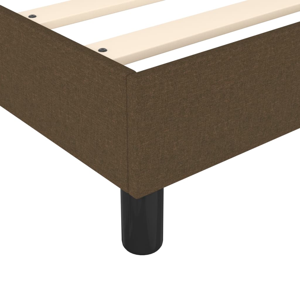 Cadre de lit sans matelas marron foncé 90x190 cm tissu