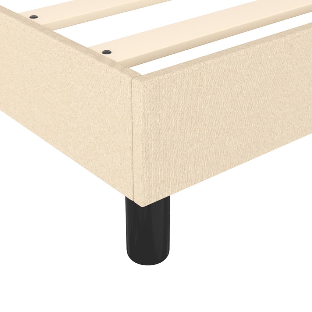 Cadre de lit sans matelas crème 90x190 cm tissu