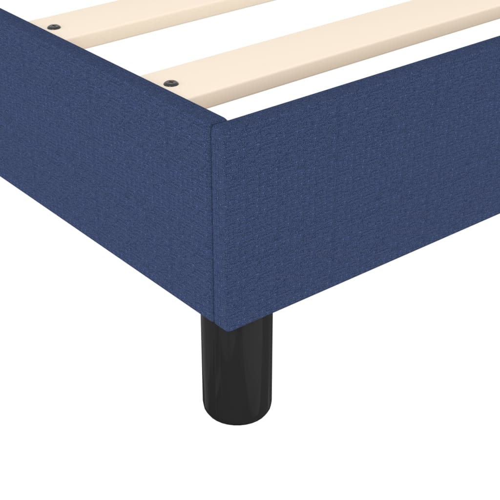 Cadre de lit sans matelas bleu 90x200 cm tissu