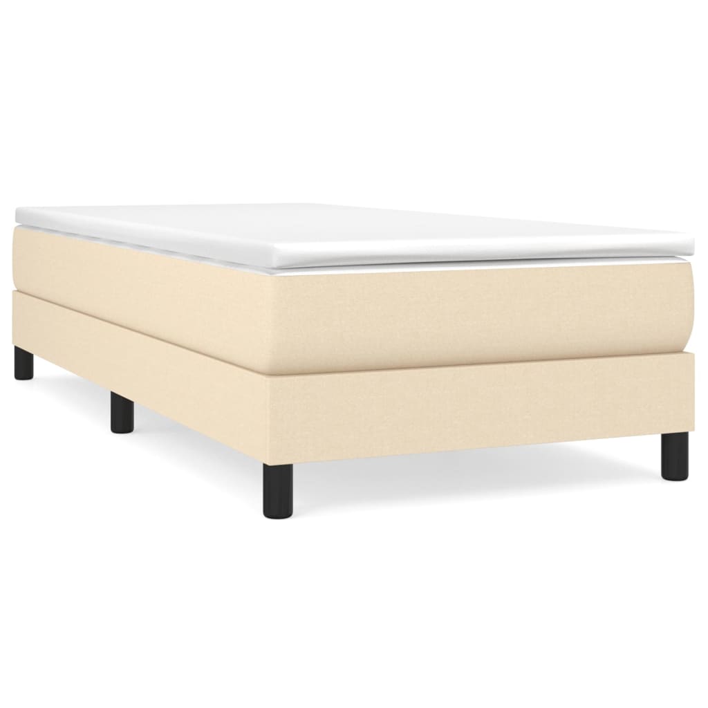 Cadre de lit sans matelas crème 100x200 cm tissu