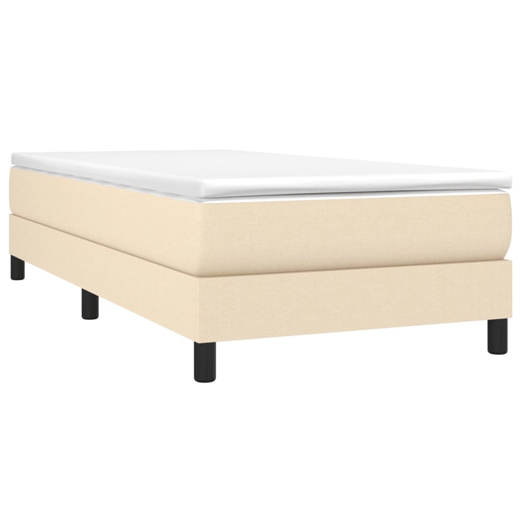 Cadre de lit sans matelas crème 100x200 cm tissu