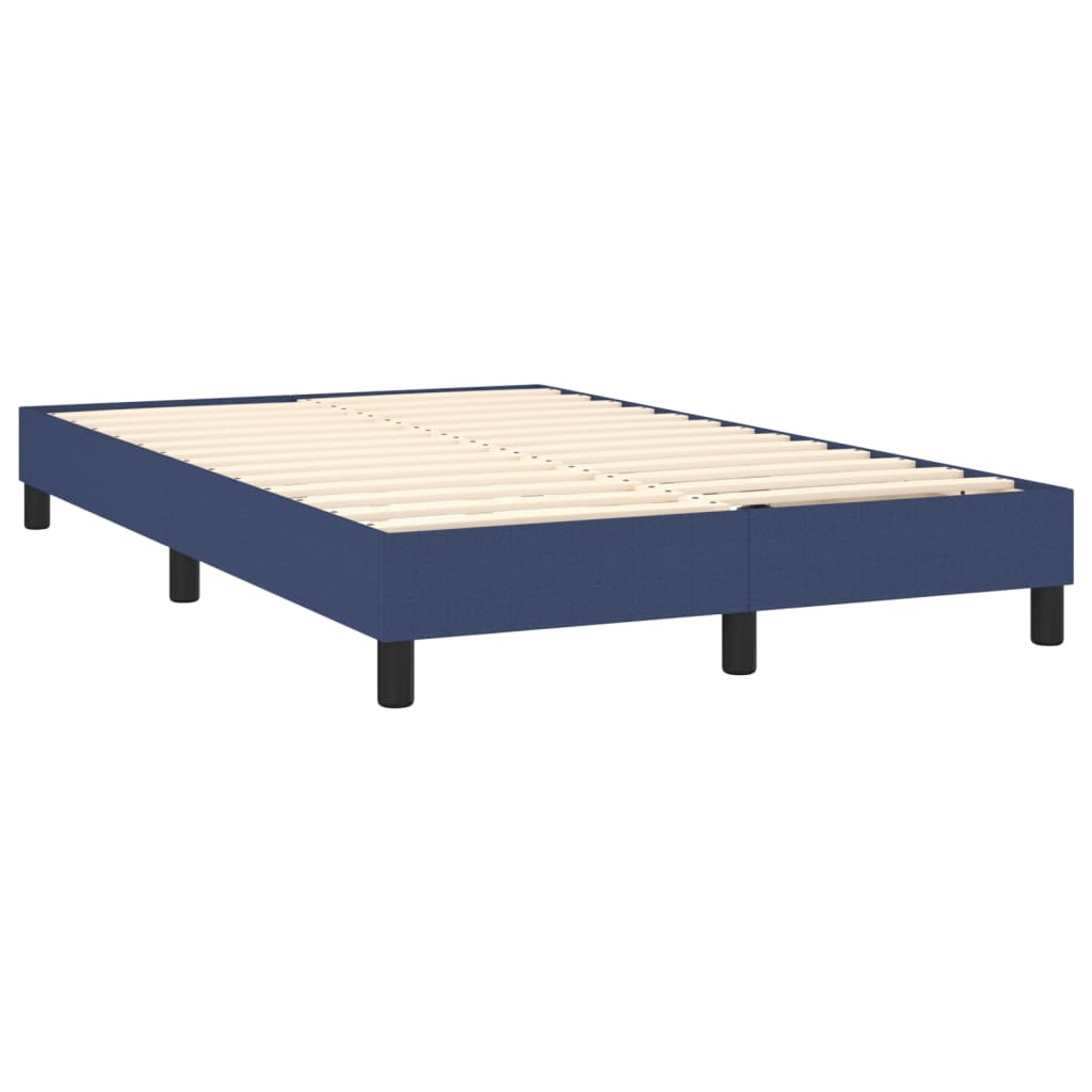 Cadre de lit sans matelas bleu 120x200 cm tissu