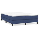 Cadre de lit sans matelas bleu 140x190 cm tissu