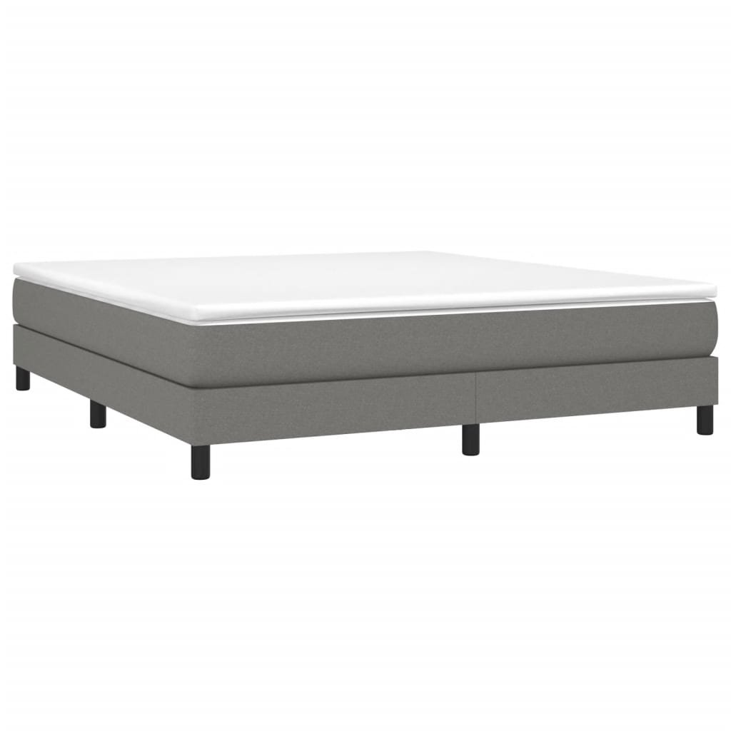 Cadre de lit sans matelas gris foncé 160x200 cm tissu