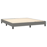 Cadre de lit sans matelas gris foncé 160x200 cm tissu