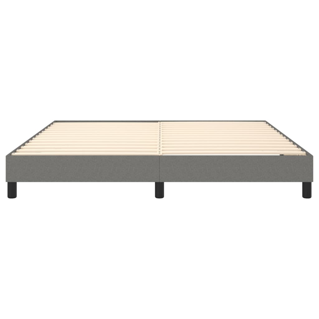 Cadre de lit sans matelas gris foncé 160x200 cm tissu