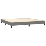 Cadre de lit sans matelas gris foncé 200x200 cm tissu