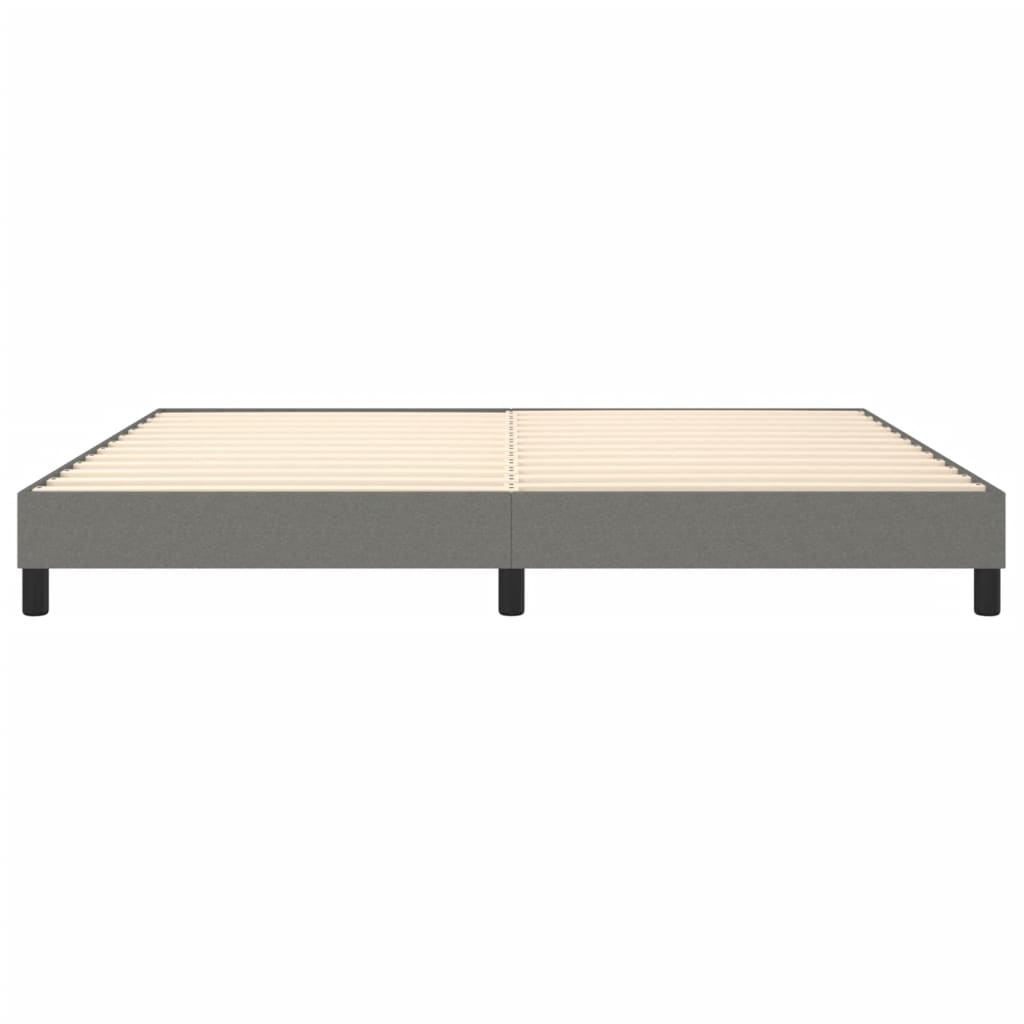 Cadre de lit sans matelas gris foncé 200x200 cm tissu