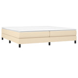 Cadre de lit sans matelas crème 200x200 cm tissu