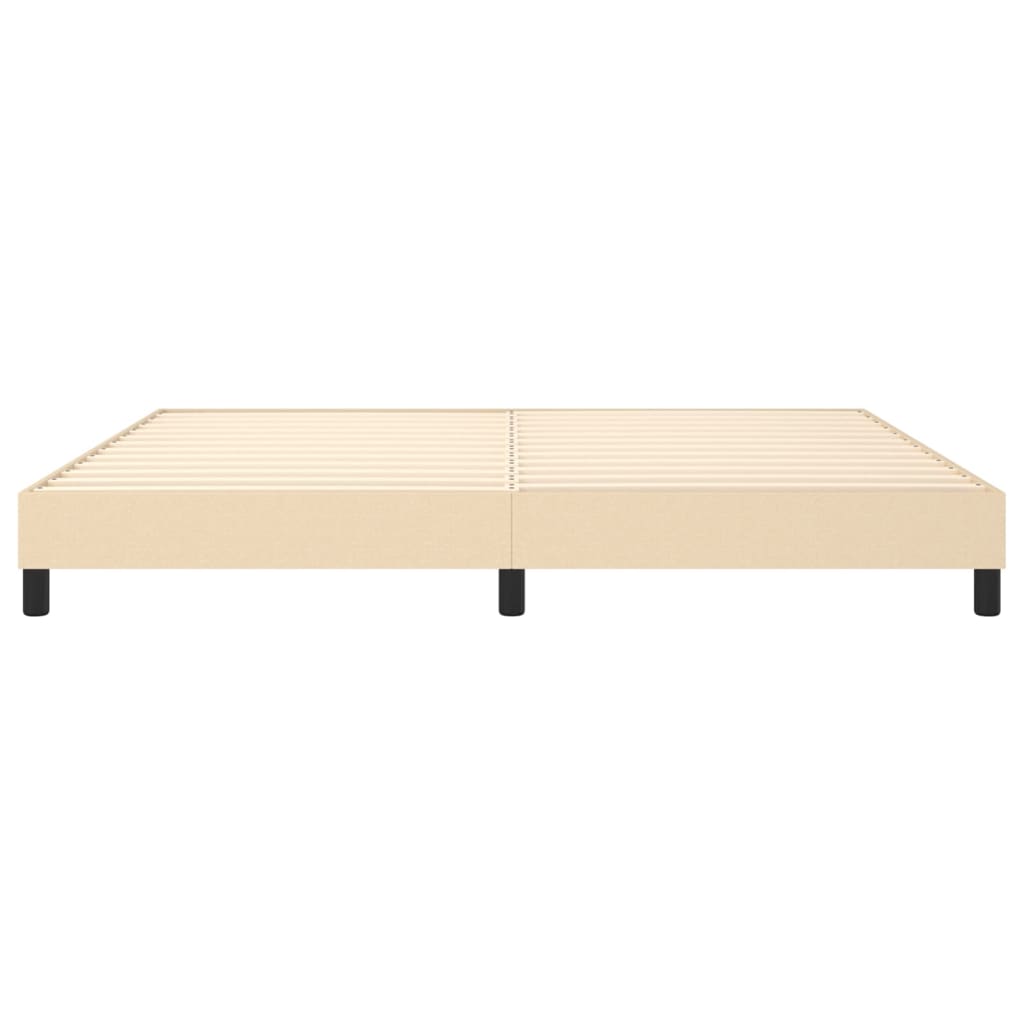 Cadre de lit sans matelas crème 200x200 cm tissu