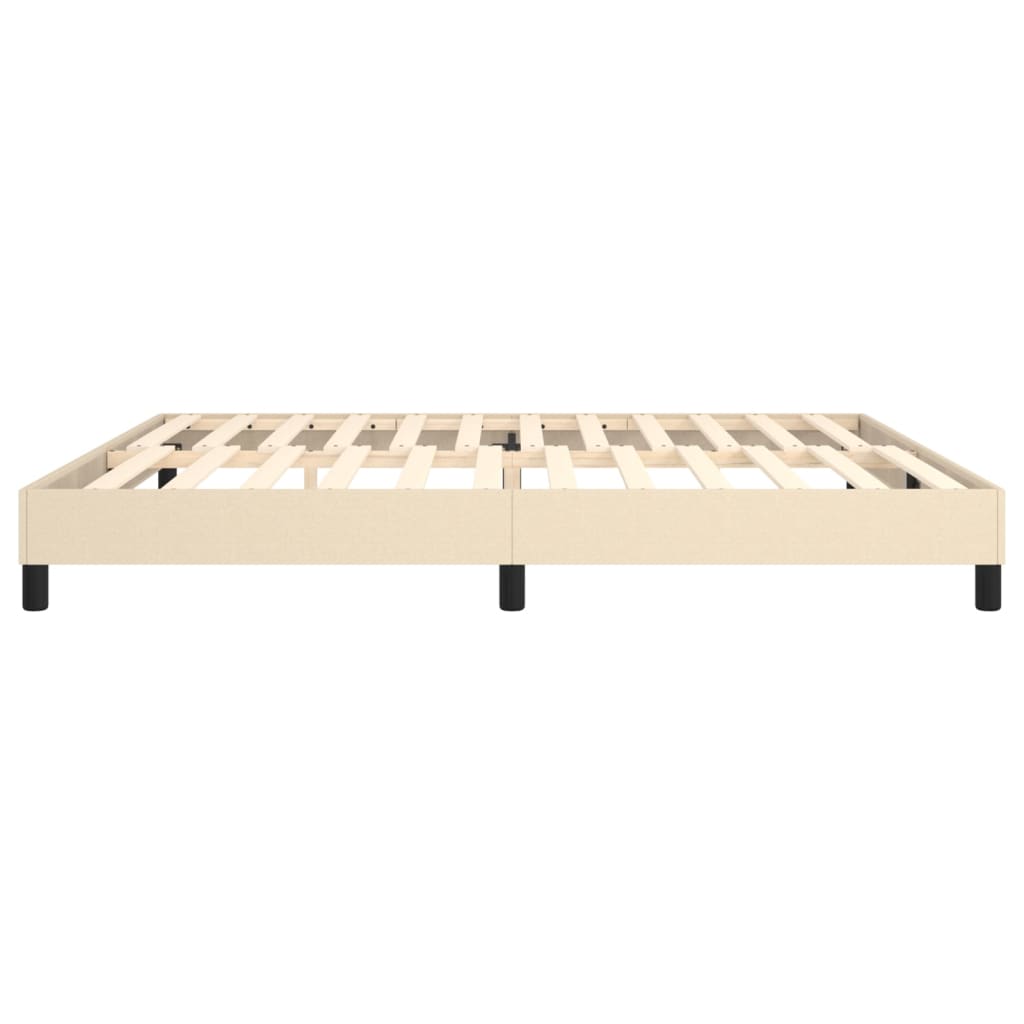 Cadre de lit sans matelas crème 200x200 cm tissu