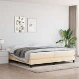 Cadre de lit sans matelas crème 200x200 cm tissu