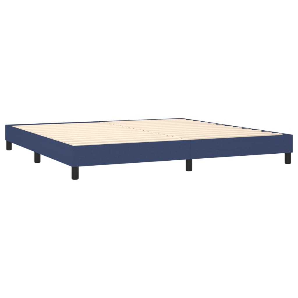 Cadre de lit sans matelas bleu 200x200 cm tissu