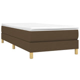 Cadre de lit sans matelas marron foncé 80x200 cm tissu