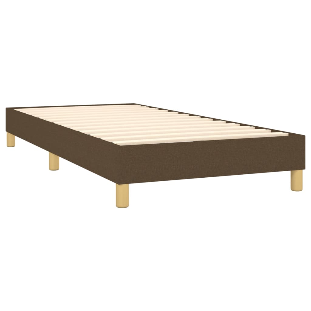 Cadre de lit sans matelas marron foncé 80x200 cm tissu