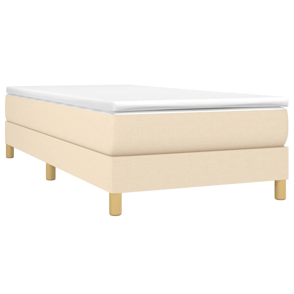 Cadre de lit sans matelas crème 80x200 cm tissu