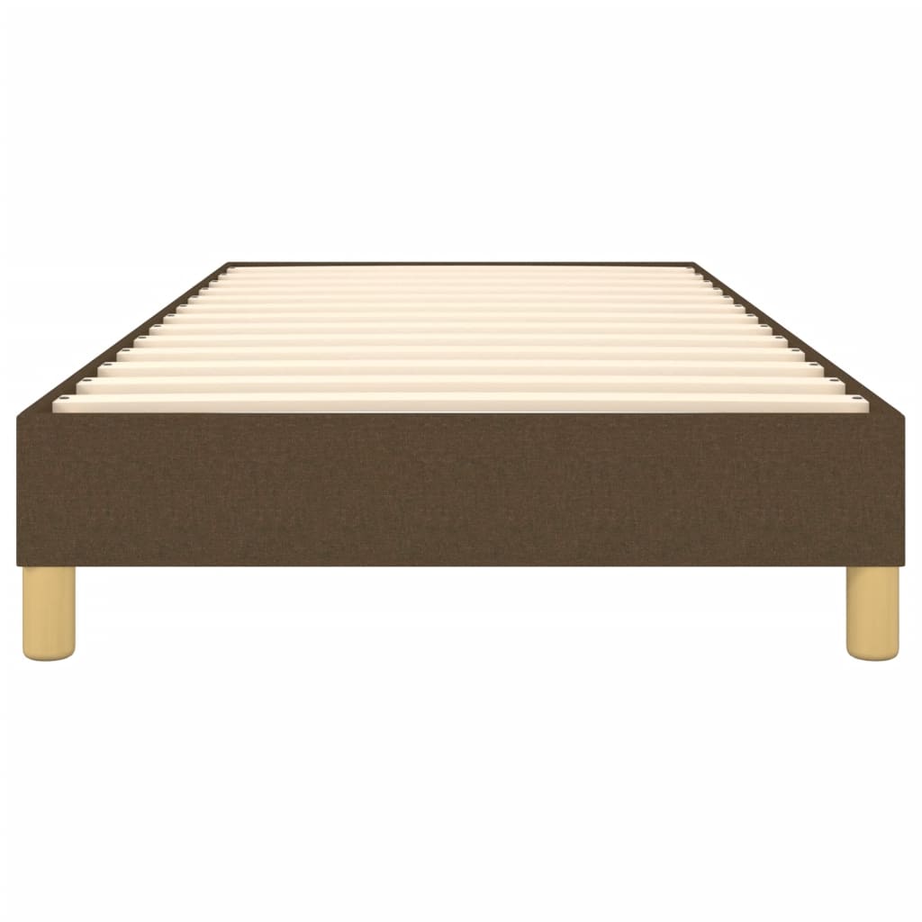 Cadre de lit sans matelas marron foncé 90x190 cm tissu