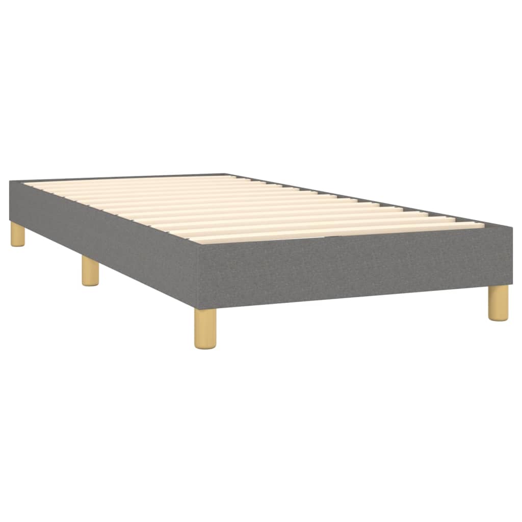 Cadre de lit sans matelas gris foncé 100x200 cm tissu