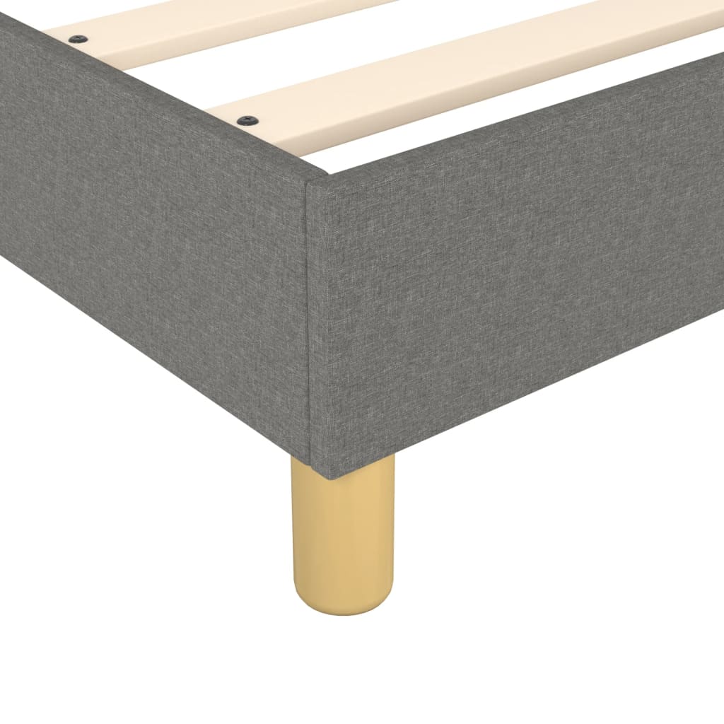 Cadre de lit sans matelas gris foncé 100x200 cm tissu