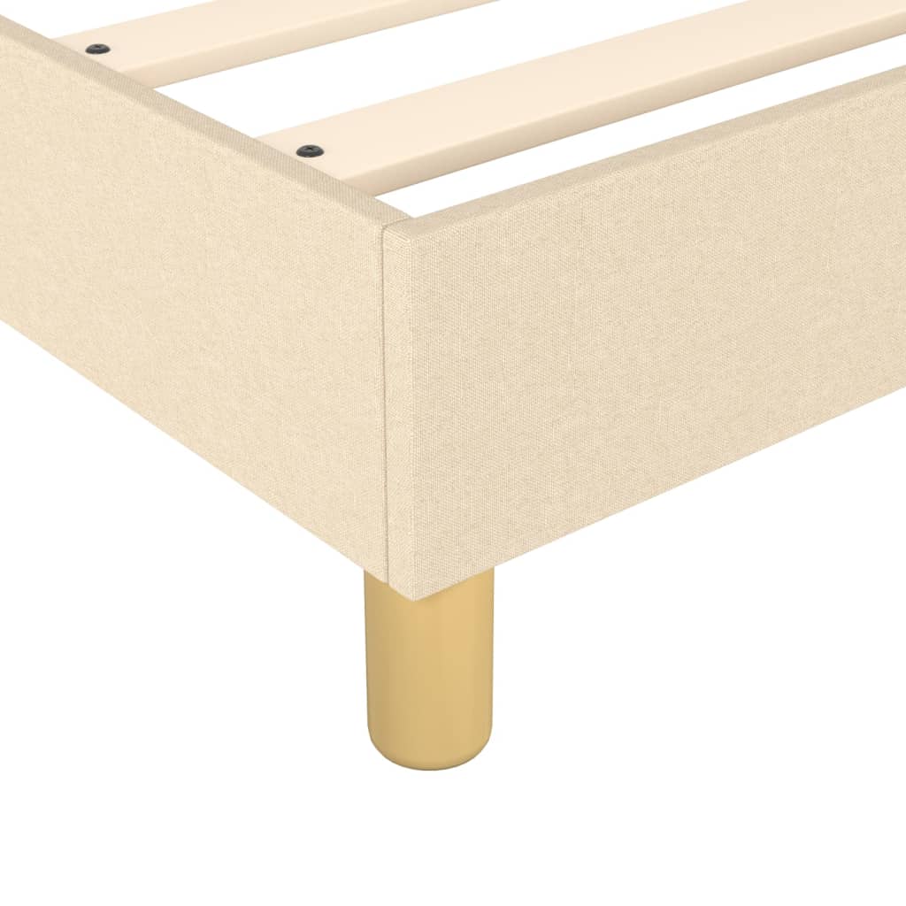 Cadre de lit sans matelas crème 100x200 cm tissu